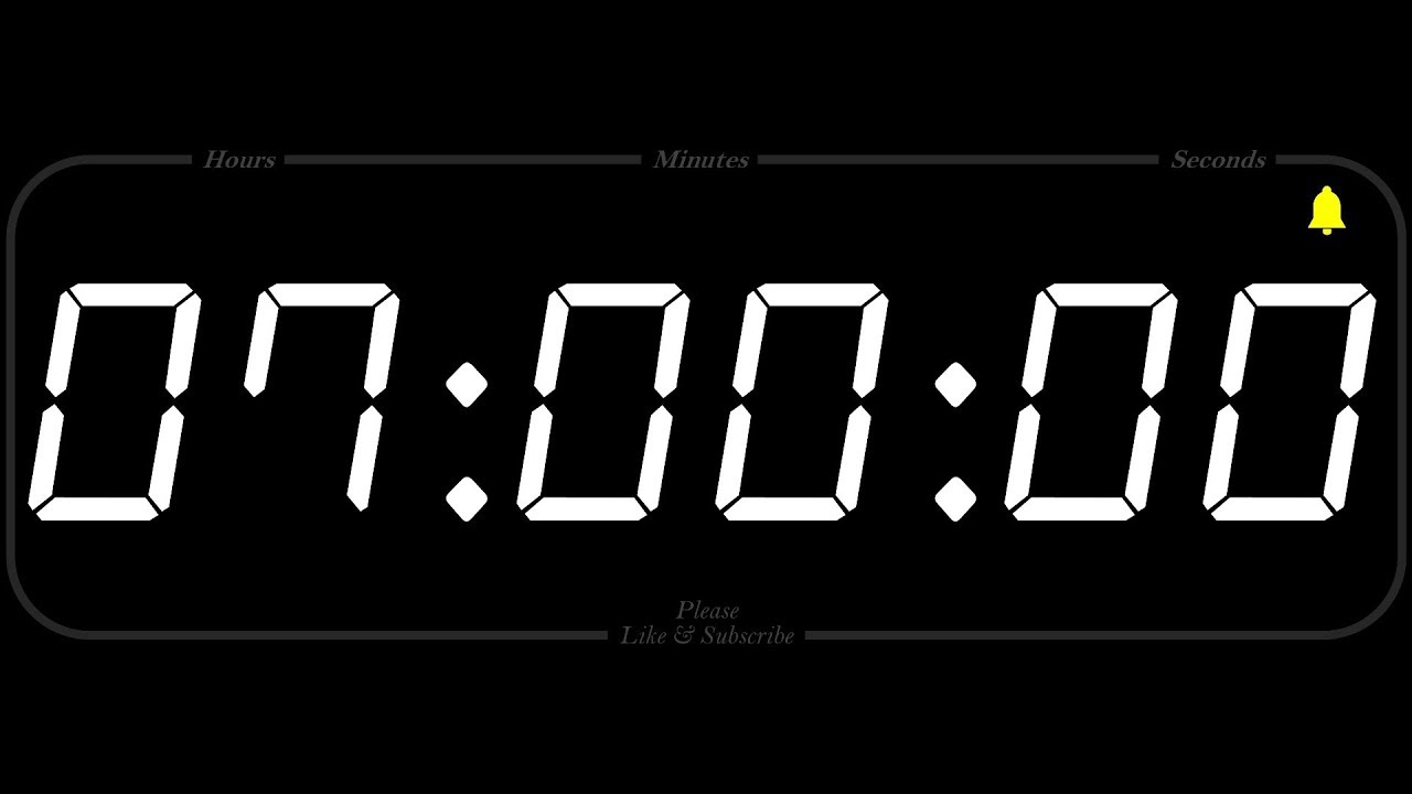 7 Hour - TIMER & ALARM - 1080p - COUNTDOWN