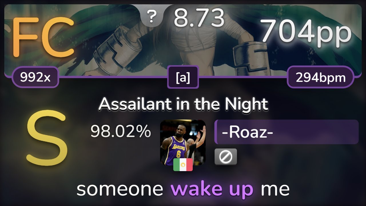 8.7⭐ -Roaz- | e-ZUKA - Assailant in the Night [a] 98.02% (704pp FC) - osu!