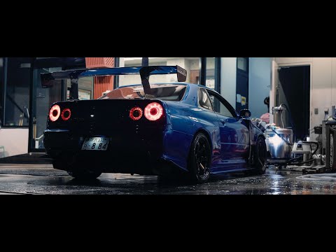900HP Nissan R34 GT-R in Tokyo - Raw Sound | 4K