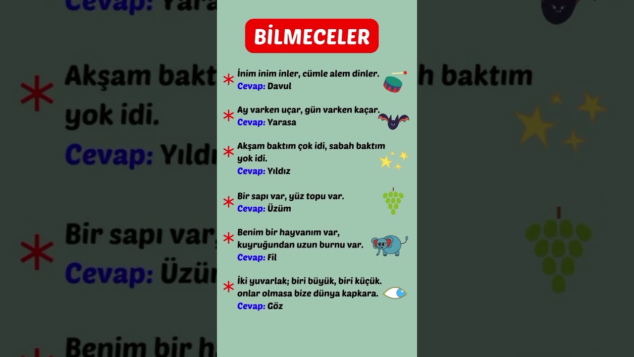 %99 Gülme Garantili KOMİK BİLMECELER