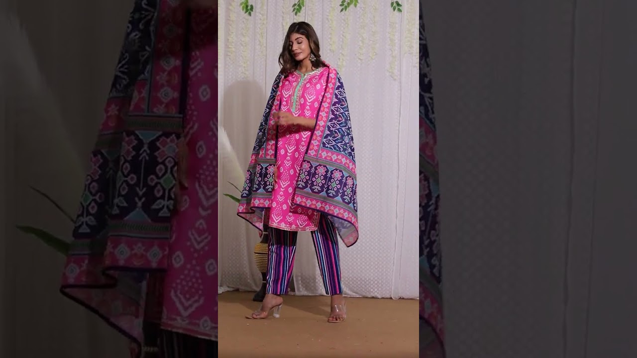aaivan printed pink salwar suit celebrity wear ethnic for women's