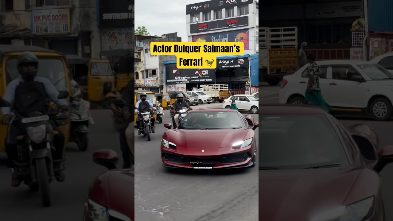 Actor Dulquer Salmaan’s Ferrari🐎#actor #dulquersalmaan #dq #ferrari #cinema #mallu #kerala #shorts