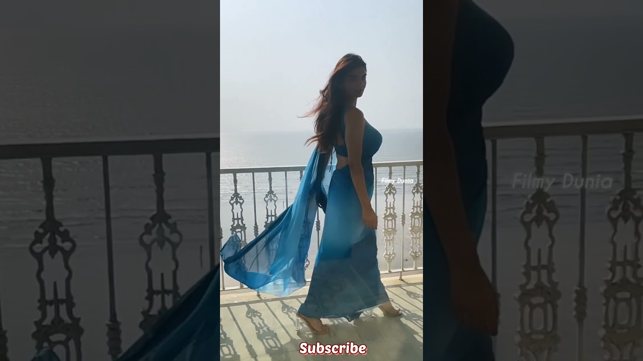 Actress Anveshi Jain latest Very beautiful blue saree hot video ♥️ #shorts #filmy dunia 🔥