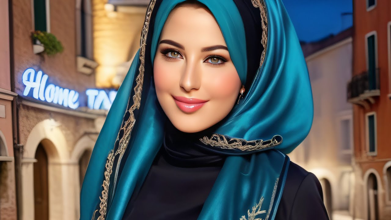 AI Fashion Lookbook - Venetian Enchantment: A Middle Eastern Beauty's Night