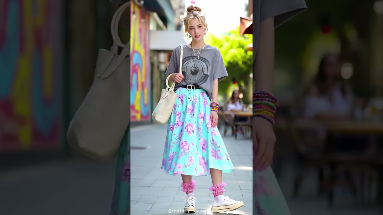 AI Fashion: Y2K - 2.Floral Skirt Fun: A Casual Street Style Walk | Wan2.1 Phantom 1.3B