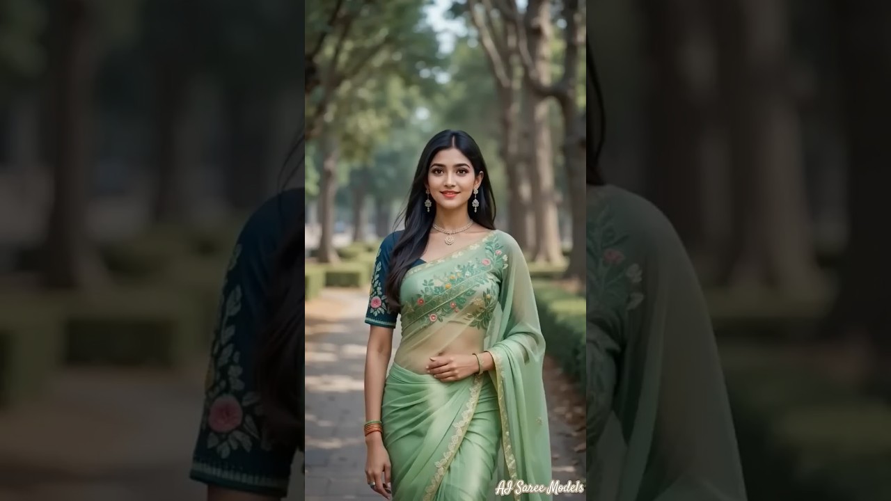 AI Saree Beauties Take Over! 💚💫 Digital Fashion Meets Desi Elegance