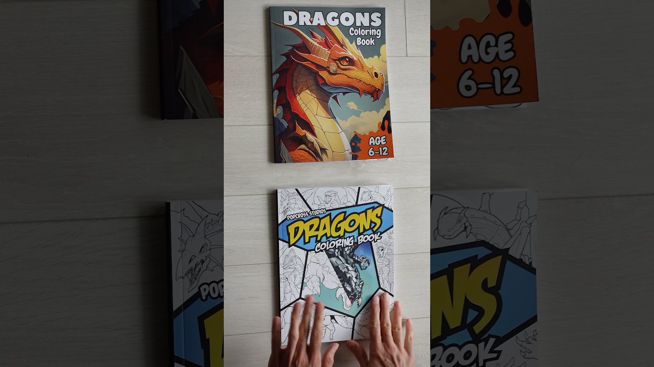 AI vs Human Made Coloring Books #dragons #aiart