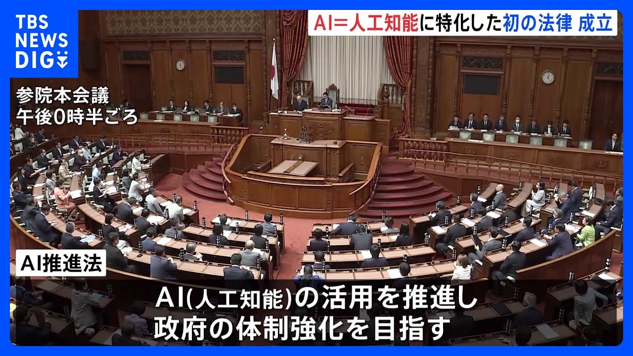 初の“AI特化法” AI推進法が成立　悪質な行為の“罰則なし”｜TBS NEWS DIG