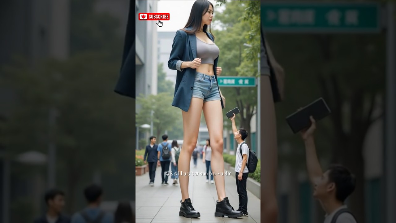 AI_Tall Women 🤯 #heightdifference #minigiantess #giantess #tallwoman #tallgirl #ai #shorts #foryou