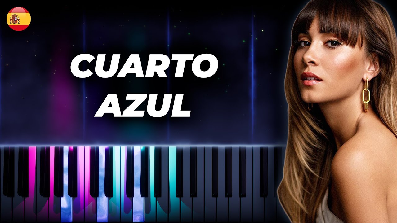 Aitana - CUARTO AZUL - piano karaoke instrumental cover, tutorial
