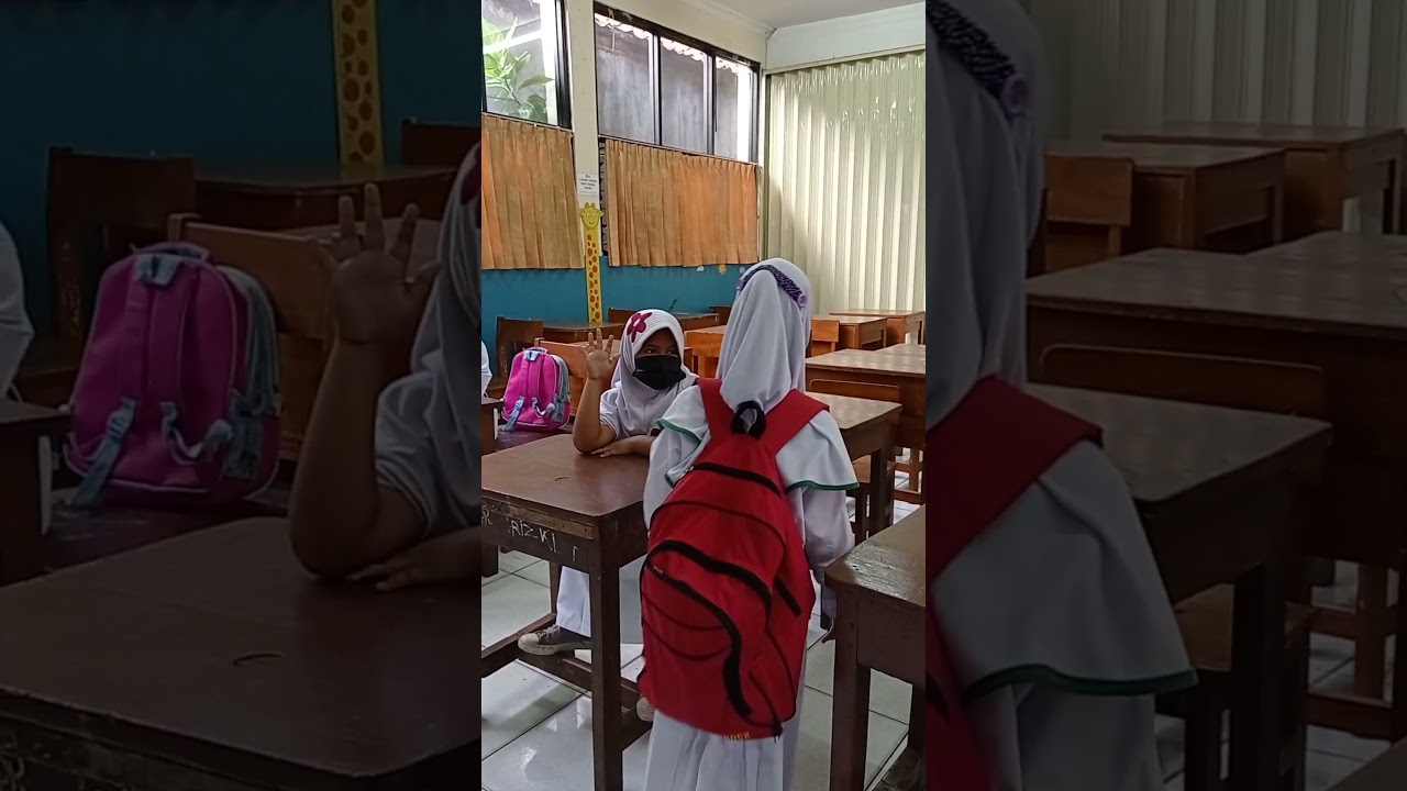 Akhirnya bertemu teman sekelas -hari pertama kelas 1 SD masuk 😍