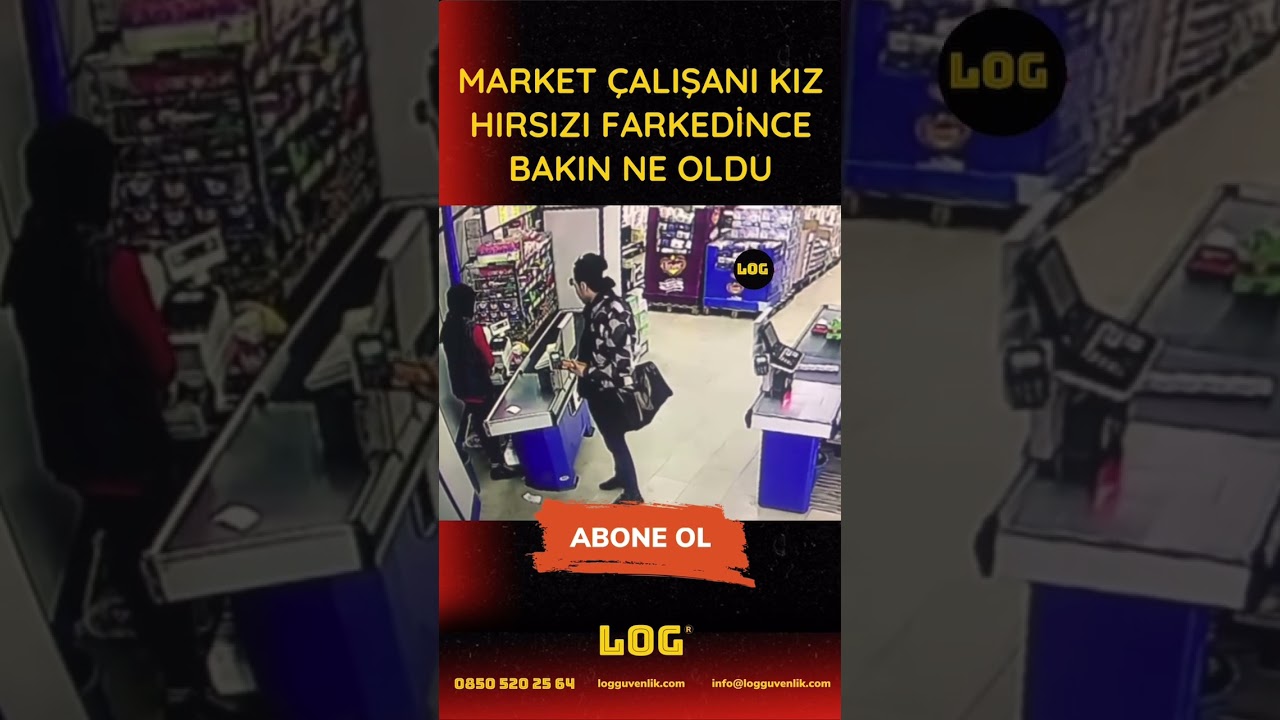 Çalışan kız hırsıza müdahalesi