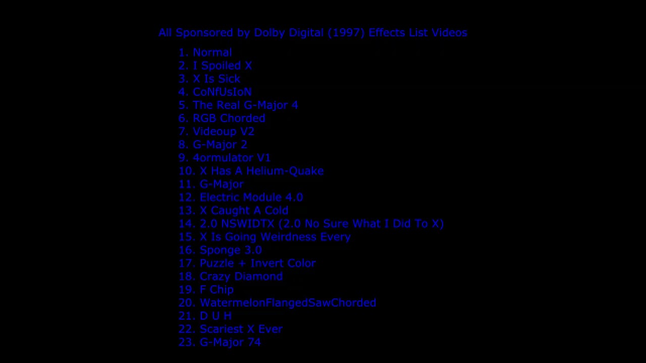 All Sponsored by Dolby Digital (1997) Effects List Videos