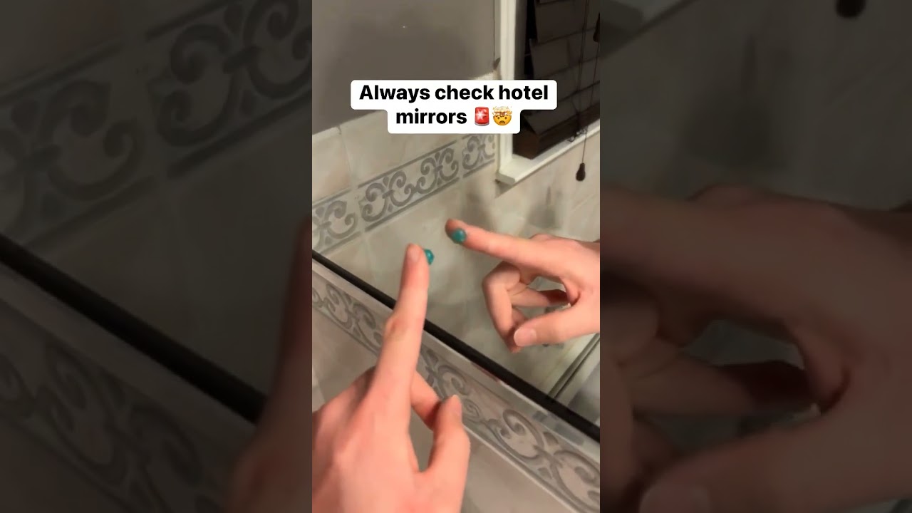 Always check hotel mirrors🚨🤯 #shorts