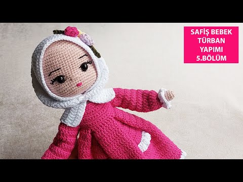 Amigurumi Türbanlı Safiş Kız Türban yapımı 5. BÖLÜM (amigurumi doll tutorial)English subtitle