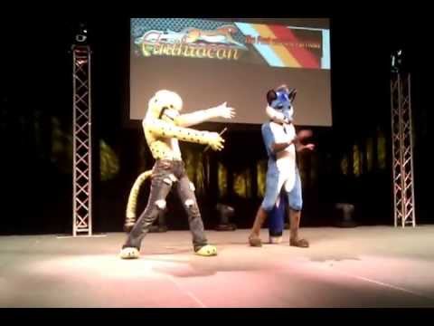 Angela Cherrie dancing at Anthrocon 2013