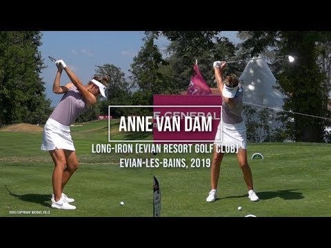 Anne van Dam Golf Swing Long Iron (DTL & FO), Evian Championship, Evian-les-Bains, July 2019.