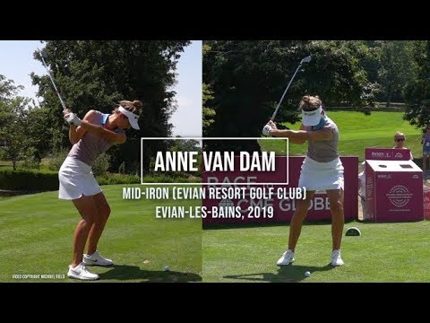 Anne Van Dam Golf Swing Mid Iron (DTL & FO), Evian Championship, Evian-les-Bains, July 2019.