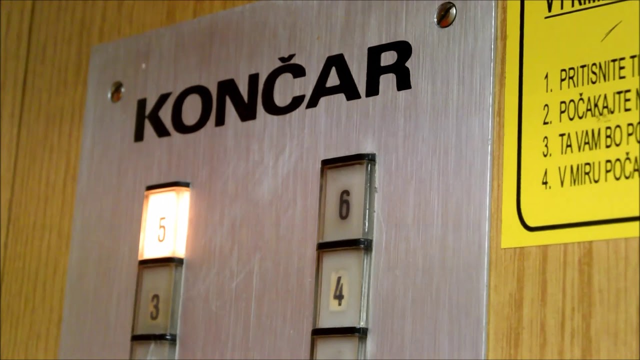 Another 1987 Končar traction elevator @ Borova vas 22 (Entrance 6), Maribor,Slovenia