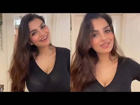 Anveshi Jain Latest Hot live video in Black Dress 🖤🖤🖤