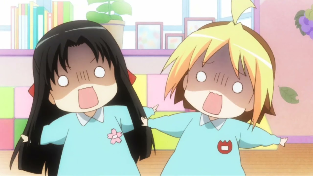 Anzu chan & Hinagiku chan in shock !! ,,   Hanamaru Kindergarten 2010 Episode 10