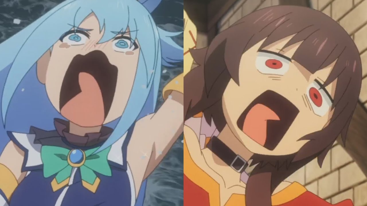Aqua, Megumin, Darkness and Kazuma Funny Reaction Moments - Konosuba season 3 ova