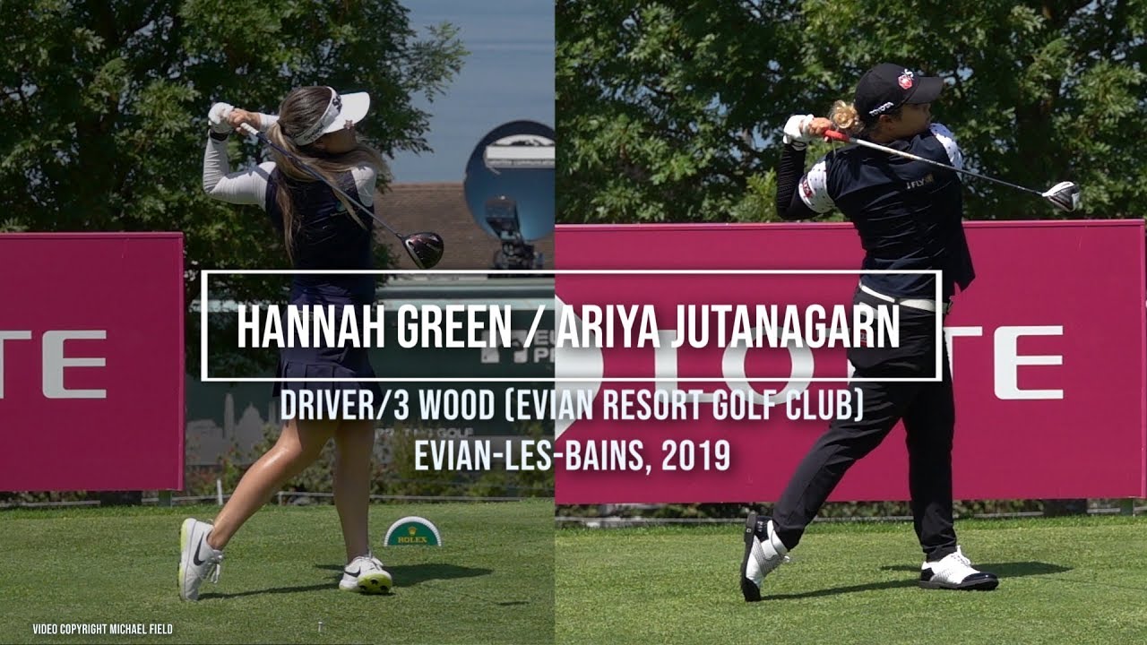 Ariya Jutanagarn & Hannah Green Golf Swing Drivers (FO), Evian Championship, Evian-les-Bains 2019.