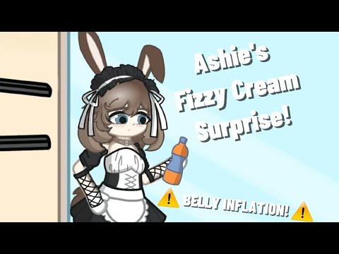 Ashie's Fizzy Cream Surprise! | ⚠️ BELLY INFLATION ⚠️