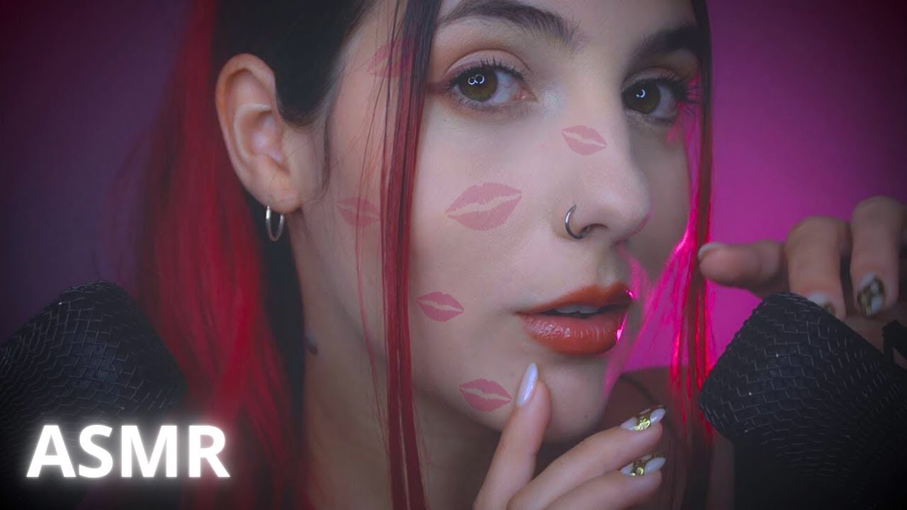 ASMR 2 mics✨Kisses and mouth sounds