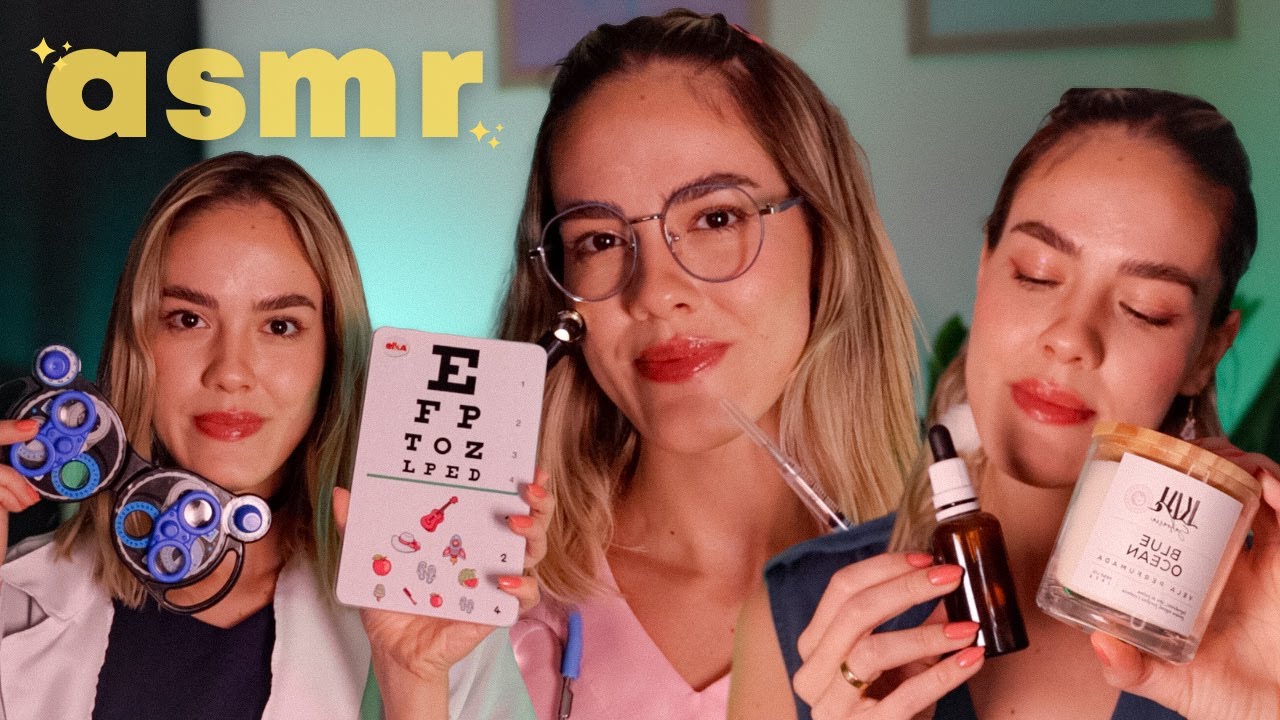 ASMR 3 ROLEPLAYS EM 28 MINUTOS | Clinica geral, clínica do sono e oftalmologista 👩🏼‍⚕️ Doctor RP