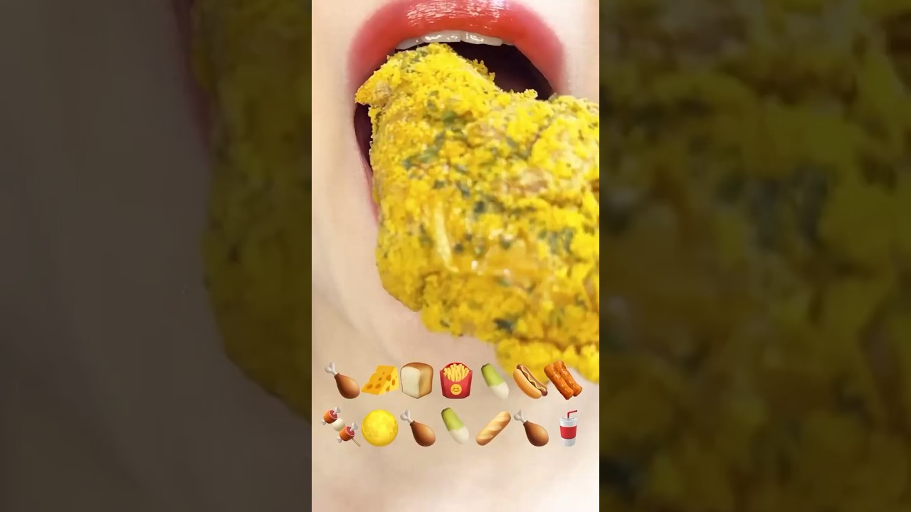 asmr DELICIOUS EMOJI FOOD eating sounds(sped up)