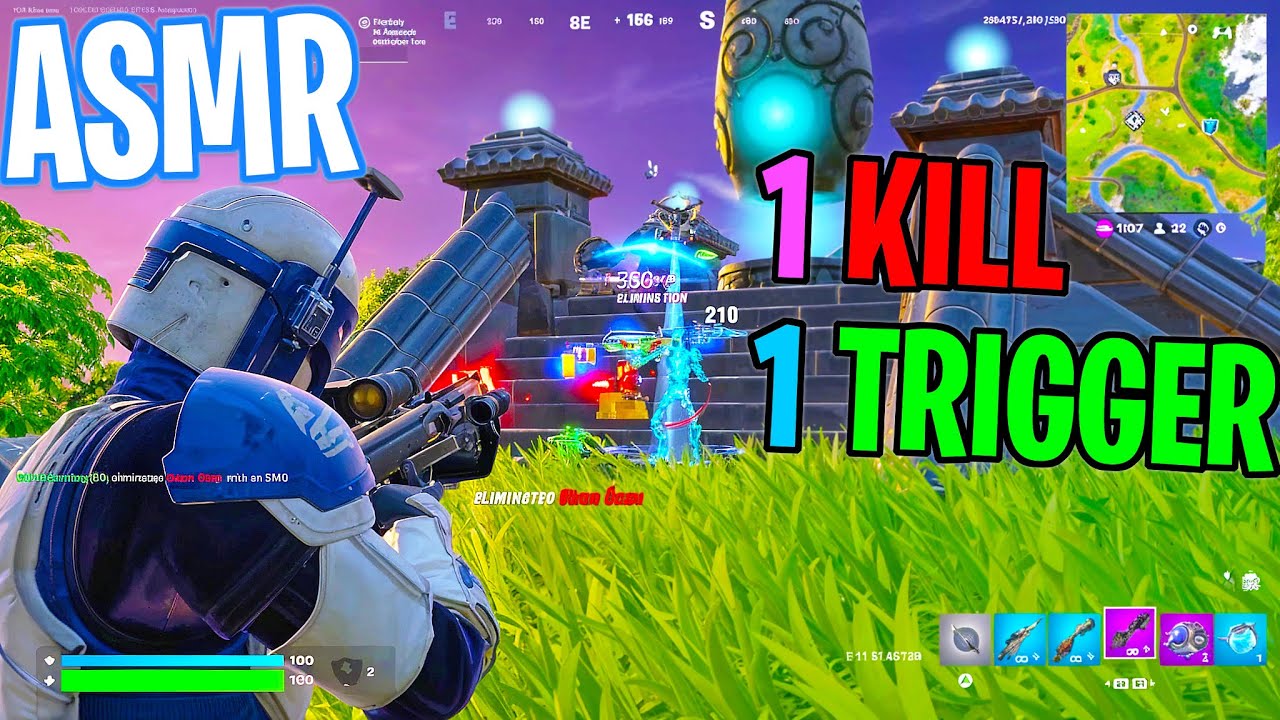 ASMR Gaming 😴 Fortnite 1 Kill = 1 Trigger Relaxing Mouth Sounds 🎮🎧 Controller Sounds + Whispering 💤
