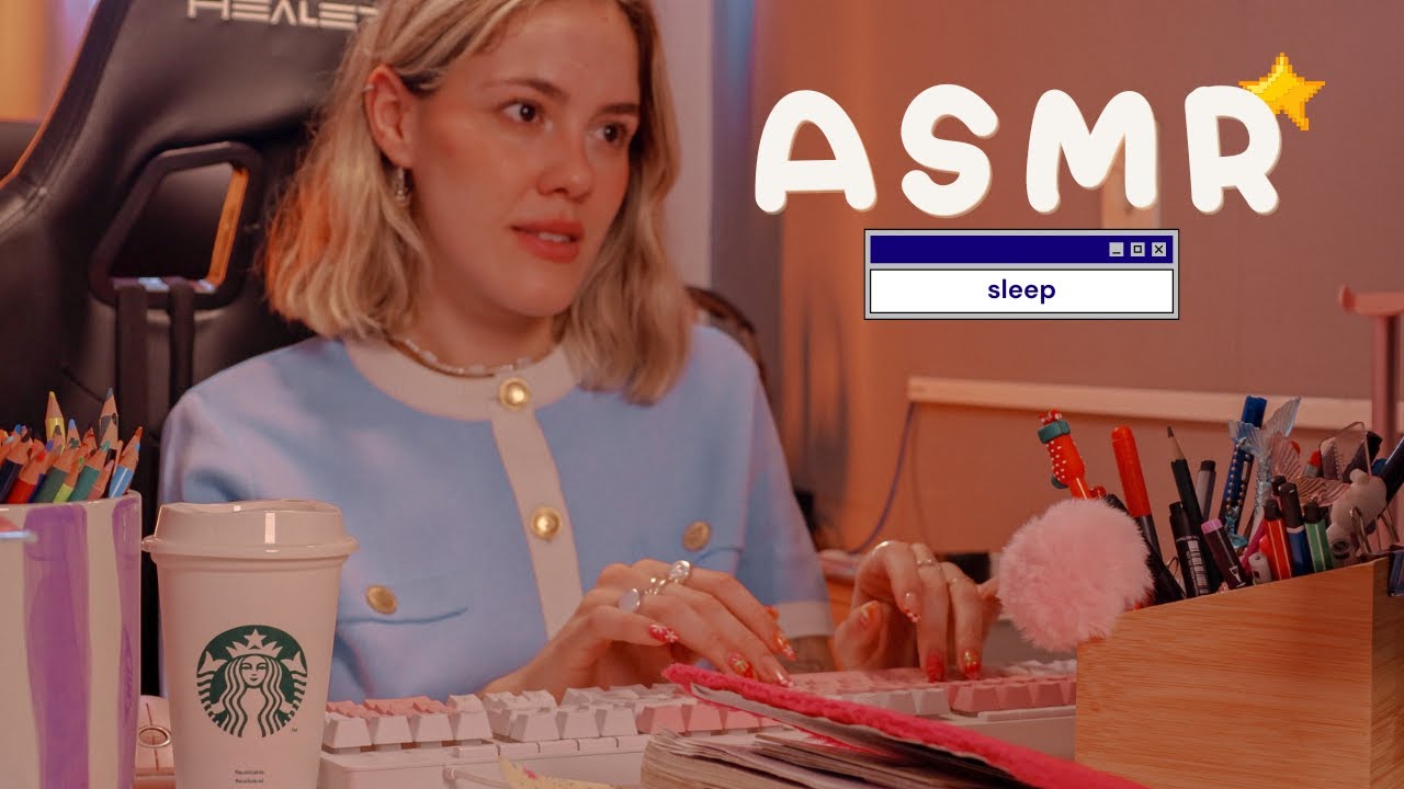 ASMR ROLEPLAY | The Office Girl gives you tingles 🌙💻  | Paper sounds, typing and writing