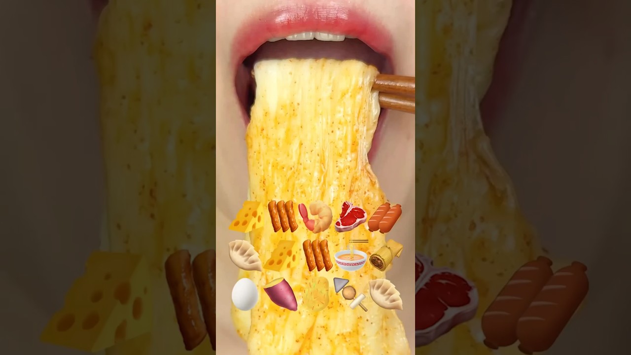 ASMR TTEOKBOKKI EMOJI FOOD 떡볶이 이모지 먹방 (sped up)