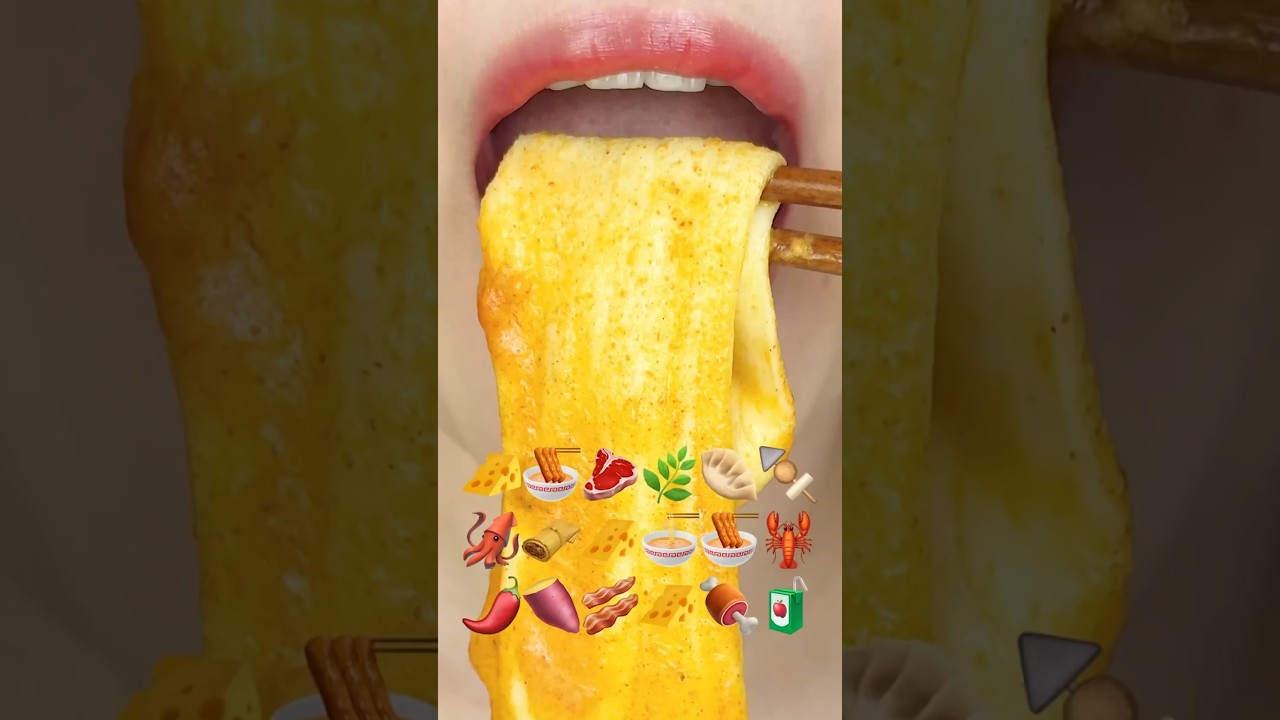 ASMR TTEOKBOKKI EMOJI FOOD 떡볶이 이모지 먹방 (sped up)