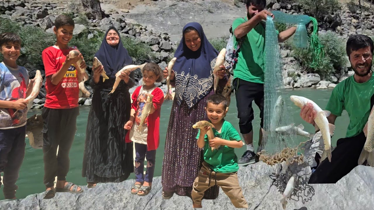 Atabek's trip to the riverside for fishing: family happiness