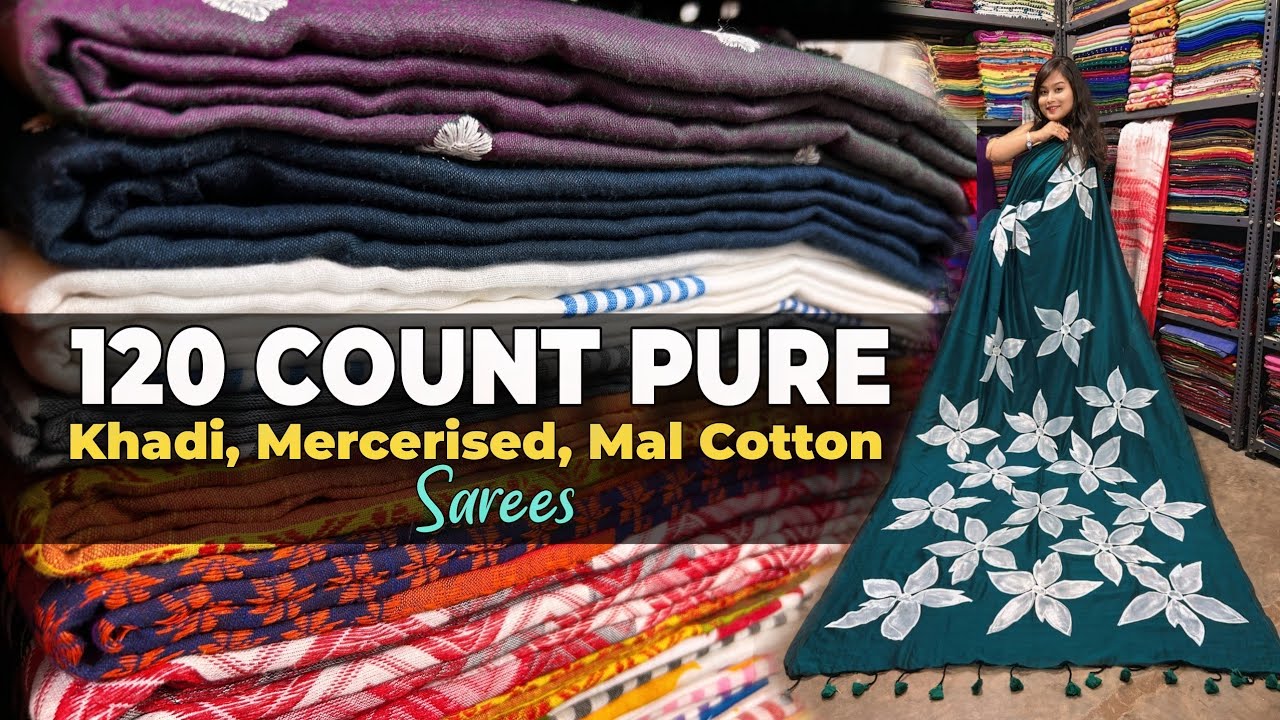 Authentic Bengal Pure Khadi Cotton, Mercerised Cotton, Mal Cotton, Handloom Saree Manufacturer 🔥