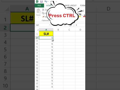 Auto-Fill Serial Numbers in Excel Using Ctrl + Drag: Quick Tutorial#excel