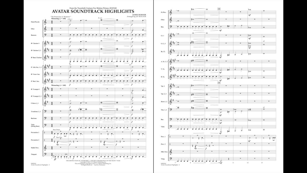 Avatar Soundtrack Highlights by James Horner/arr. Jay Bocook