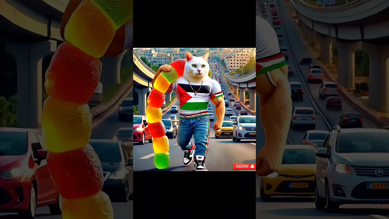 Ayah kucing palestina bawa gummy ulat bulu #cat #humor #gatos #gato #catlover #funny #catvideos