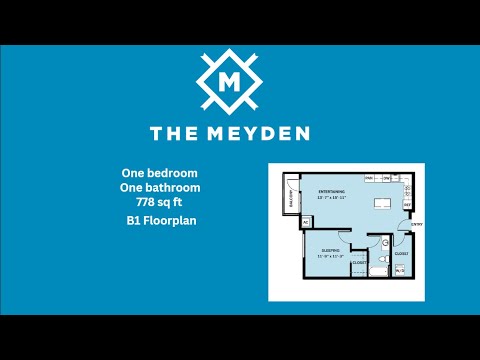 B1 Floorplan One Bedroom One Bath 778 sq ft - The Meyden