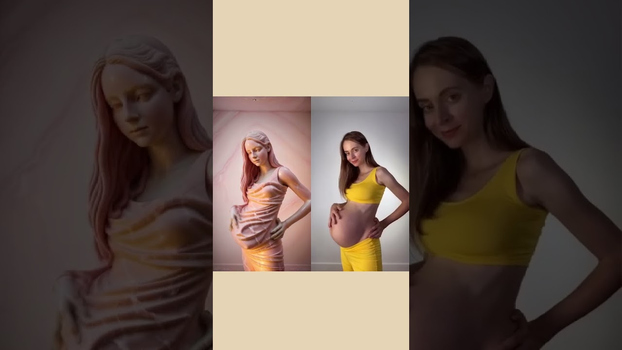 Baby Mama Dance Living Statue | Before and After Pregnancy TikTok #Shorts by Anna Kova