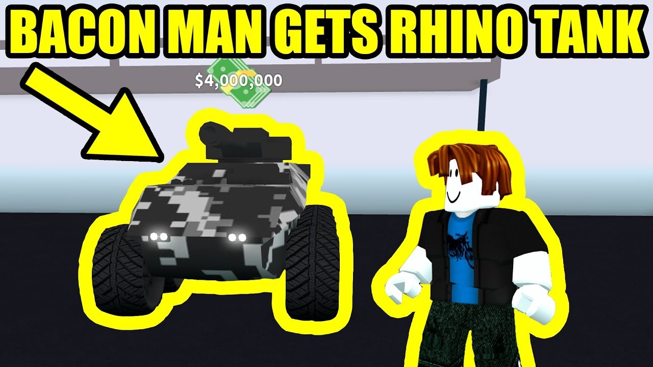 BACON MAN GETS the RHINO TANK | Roblox Mad City