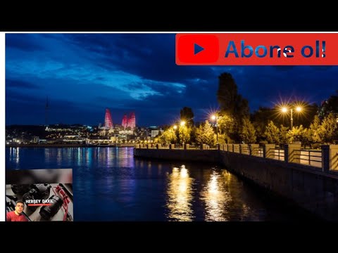 Baku Sahil Deniz kenari park gece. LİVE 🔴
