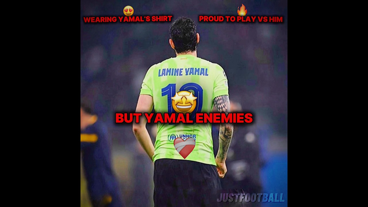 Bastoni is proud to wear a 17-year-old’s shirt🤩 #lamineyamal #enemies #mbappe