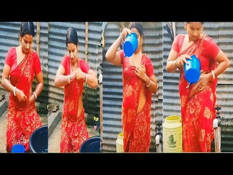 bathing village life vlog || desi village life vlog Indian || bengali boudi daily life vlog
