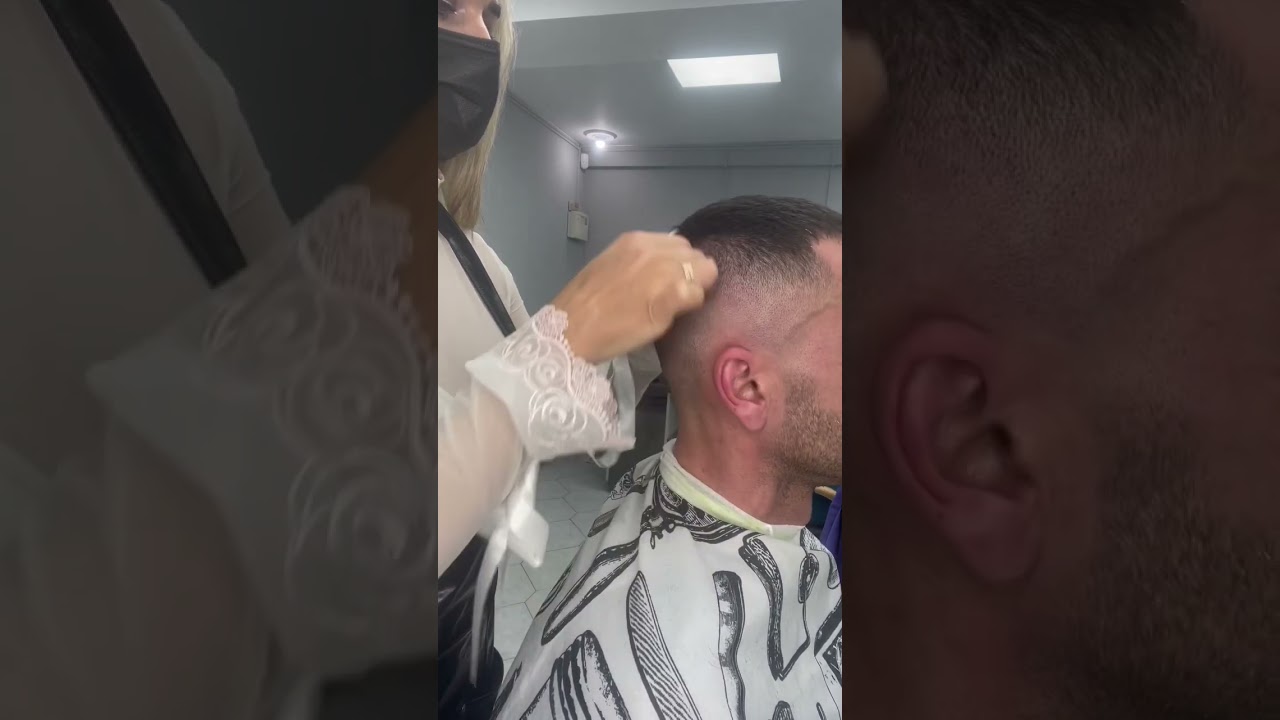 Beautiful Barberette Giving Head Massage