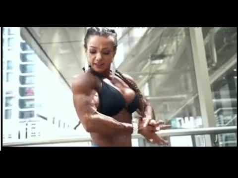 Beautiful FBB Muscle Girl Pose For You in Glass House