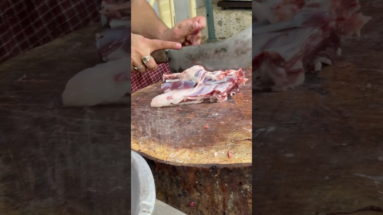 Beautiful! Meat Cutting in the Mutton Market #trending #meatmarket #meatcutter #food #bbqmeat