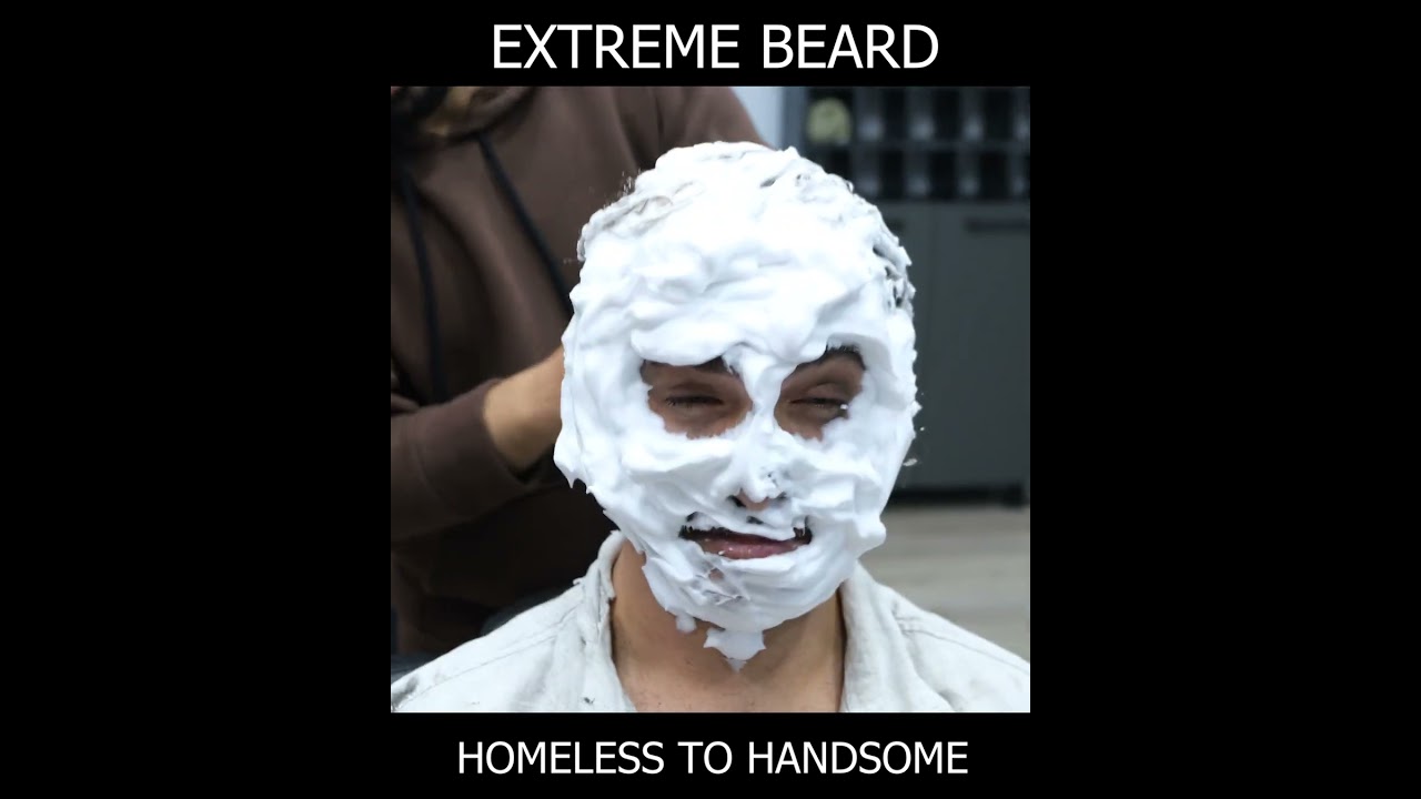 BEFORE and AFTER Homeless Man's AMAZING Beardcut Makeover!